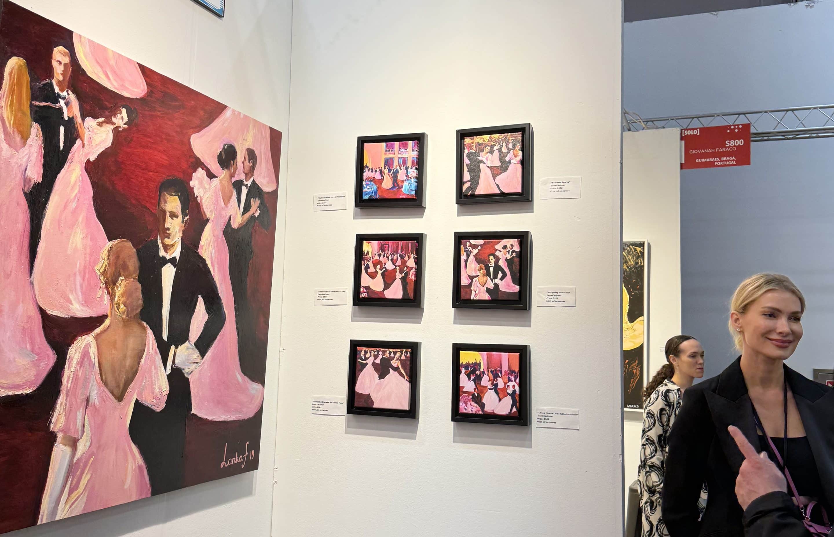 Lana Kaufman’s red ballroom scene at Artexpo New York 2024